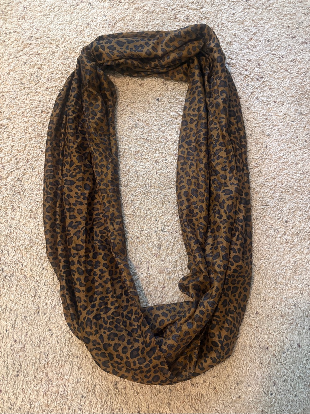 Brown Leopard Print Infinity Scarf